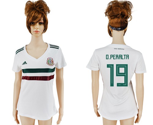 Women's Mexico #19 O.Peralta Away Soccer Country Jersey - Click Image to Close